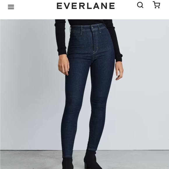Everlane Way High Clean Front Skinny Jeans, dark indigo - Picture 1 of 3